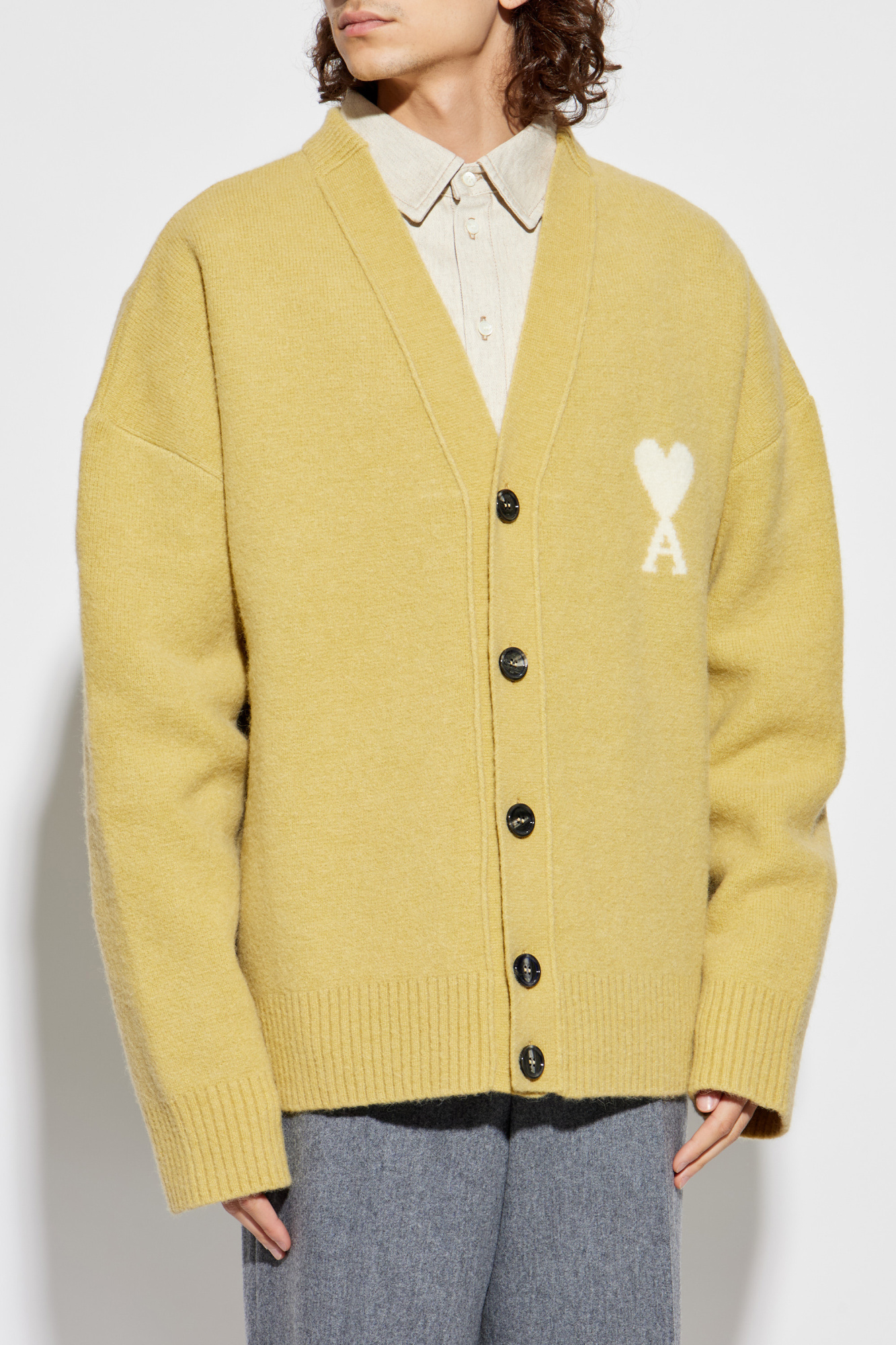 Green Cardigan with logo Ami Alexandre Mattiussi - Vitkac AS